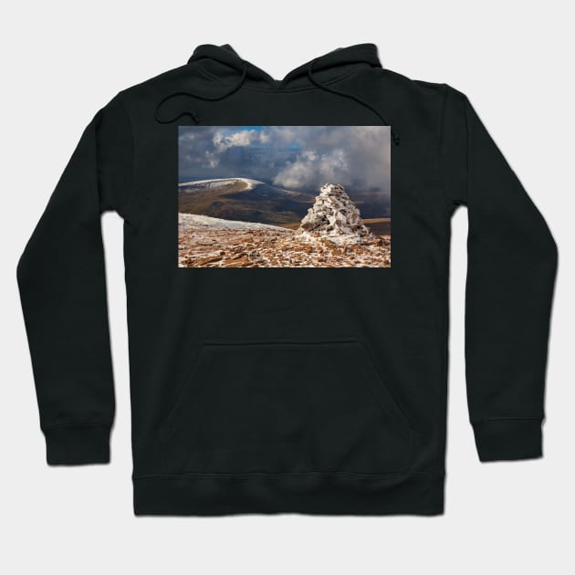 Ridge Cairn below Corn Du on the Storey Arms Motorway Hoodie by dasantillo